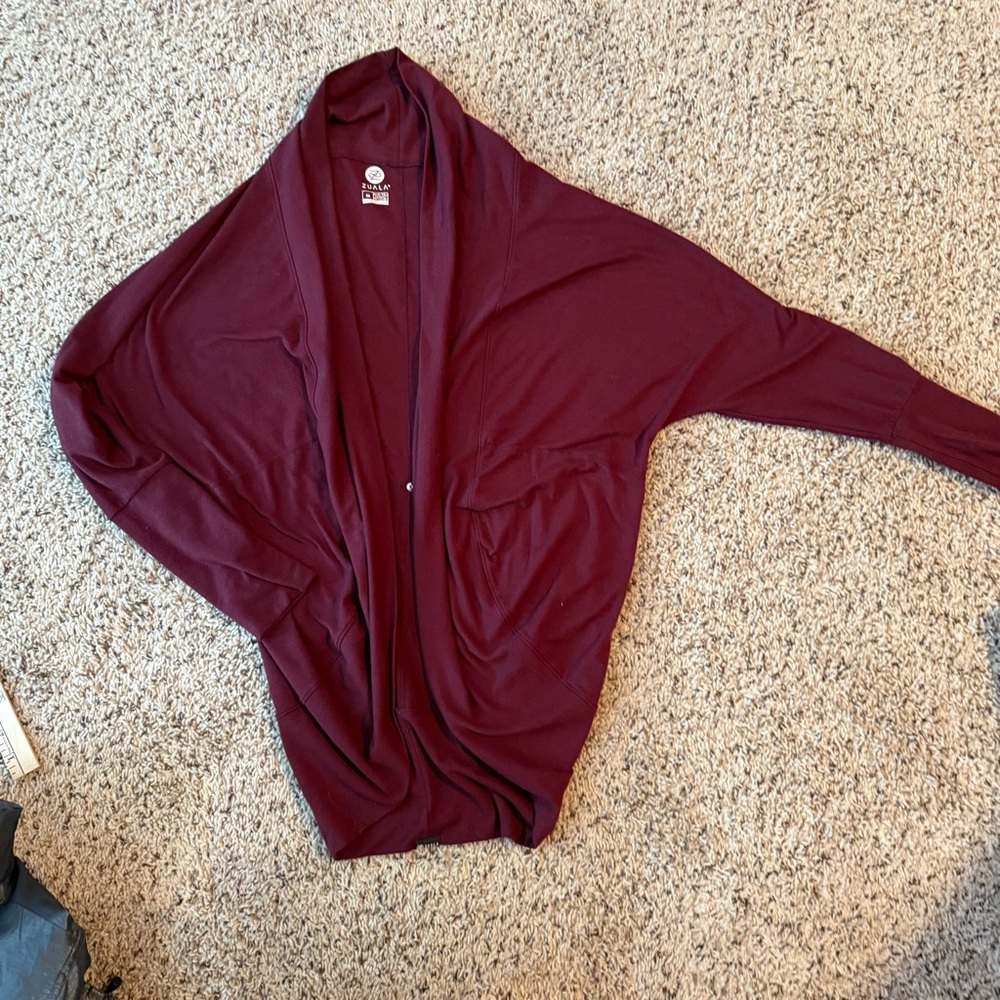 Zuala  Yoga Burgundy Cardigan